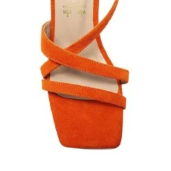 PIA 100 Edicion Limitada - Gamuza Naranja Regina Romero Zapato Sandalia Zapatilla Tacon Alto Para Dama En Piel -Ofertas Pasos Y Bolsos Tienda Regina Romero zapatilla sandalia Pia100 ante naranja 4