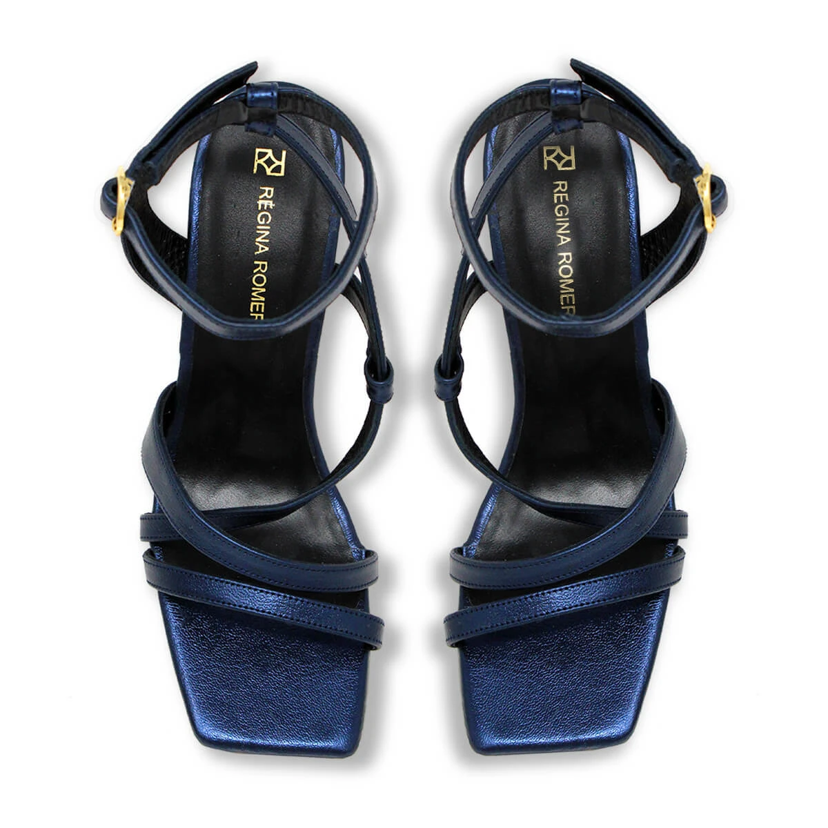 PIA 100 - Azul Metalico Regina Romero Zapato Sandalia Zapatilla Tacon Alto Para Dama En Piel 3 PIA 100 - Azul Metalico Regina Romero Zapato Sandalia Zapatilla Tacon Alto Para Dama En Piel - Imagen 3