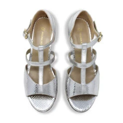 VALERY 55 - Plata Regina Romero Zapato Sandalia Zapatilla Tacon Bajo Para Dama En Piel -Ofertas Pasos Y Bolsos Tienda Regina Romero zapatilla sandalia Valery plata piel 2