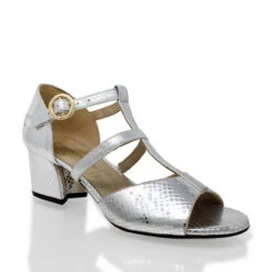 VALERY 55 - Plata Regina Romero Zapato Sandalia Zapatilla Tacon Bajo Para Dama En Piel -Ofertas Pasos Y Bolsos Tienda Regina Romero zapatilla sandalia Valery plata piel 3