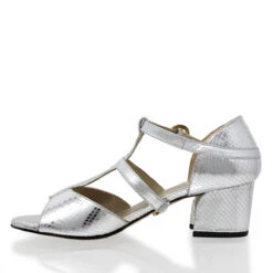 VALERY 55 - Plata Regina Romero Zapato Sandalia Zapatilla Tacon Bajo Para Dama En Piel -Ofertas Pasos Y Bolsos Tienda Regina Romero zapatilla sandalia Valery plata piel 4