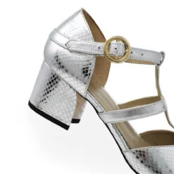 VALERY 55 - Plata Regina Romero Zapato Sandalia Zapatilla Tacon Bajo Para Dama En Piel -Ofertas Pasos Y Bolsos Tienda Regina Romero zapatilla sandalia Valery plata piel 5