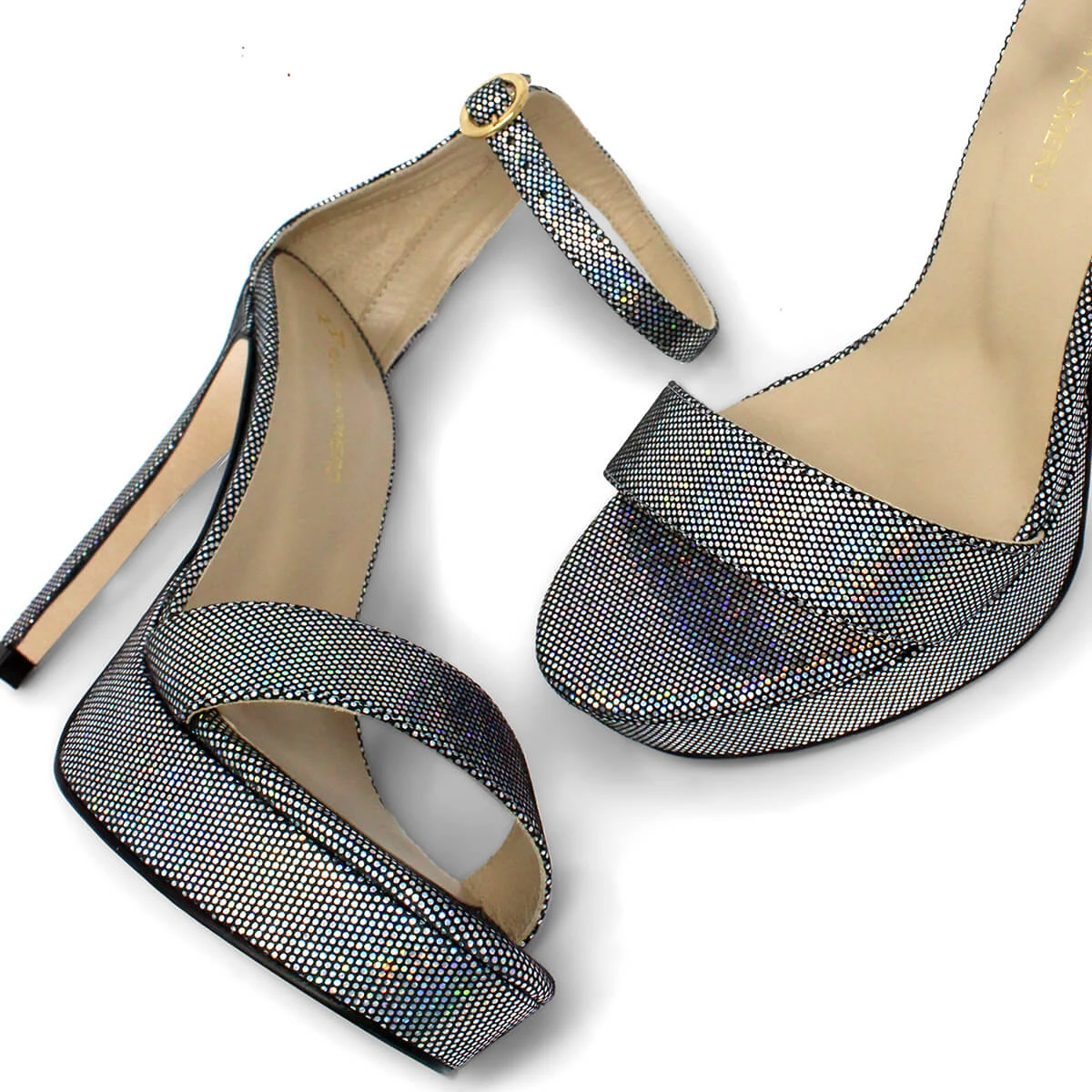 LAURA 125 - Glitter Plata Regina Romero Zapato Sandalia Plataforma Tacón Alto Para Dama En Piel 8 LAURA 125 - Glitter Plata Regina Romero Zapato Sandalia Plataforma Tacón Alto Para Dama En Piel - Imagen 8