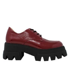 KRYSTA 65 - Charol Vino Regina Romero Zapato Bostoniano Urbano Sport Para Dama En Piel