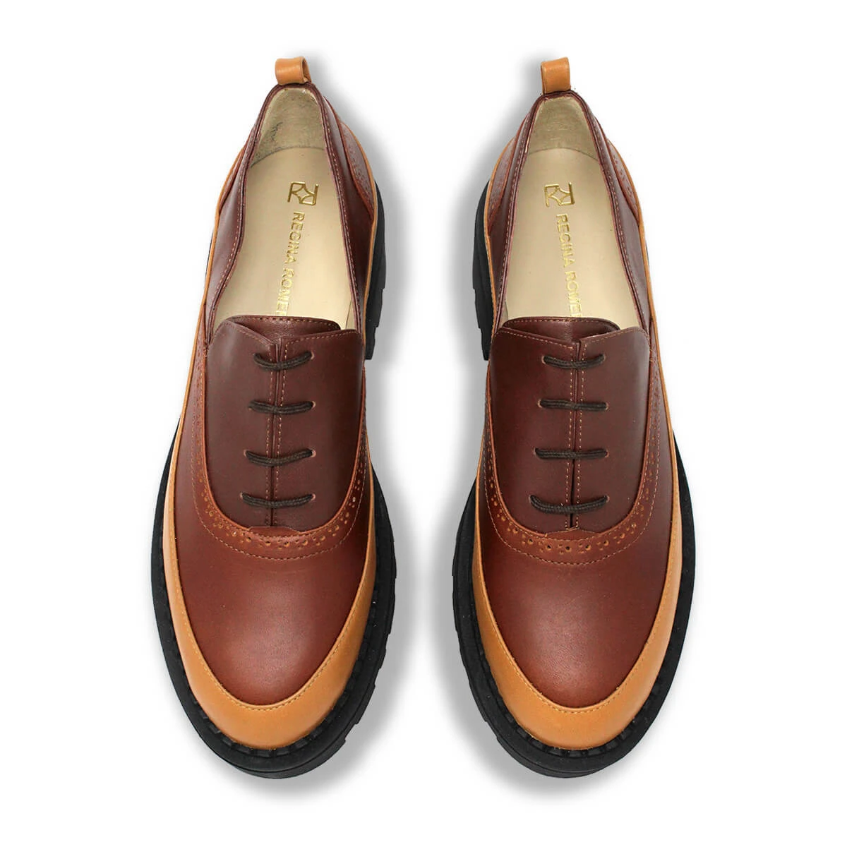 REESE 45 - Caoba Regina Romero Zapato Bostoniano Urbano Sport Para Dama En Piel - Imagen 3