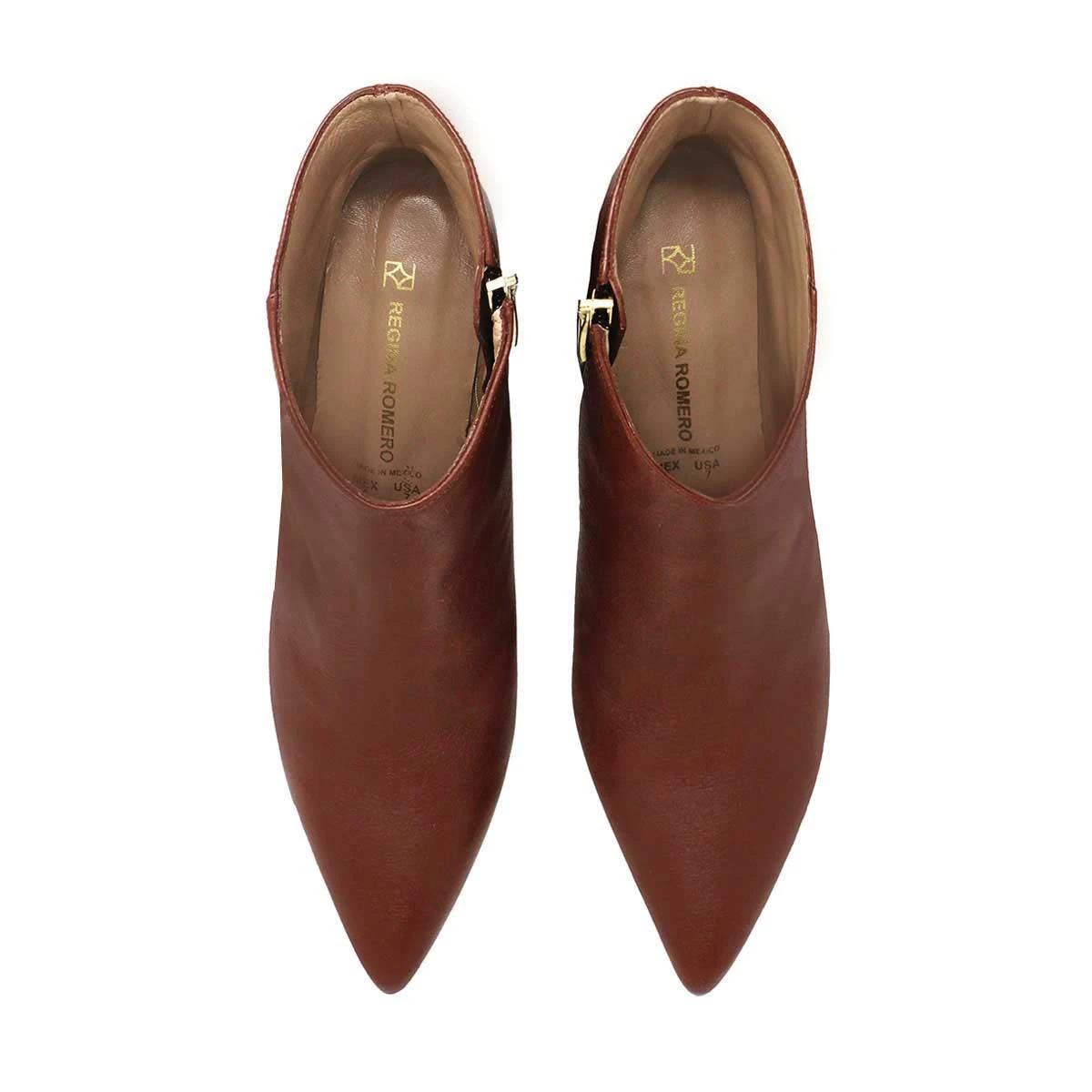 JACINTA 75 - Tan Regina Romero Zapato Bota Botin Tacon Alto Para Dama En Piel - Imagen 3