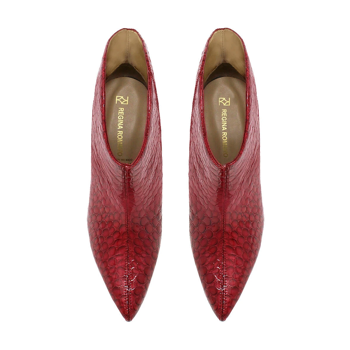 JIMENA 75 - Rojo Regina Romero Zapato Bota Botin Tacon Alto Para Dama En Piel - Imagen 3