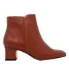 NOELLE 45 - Caramelo Regina Romero Zapato Bota Botin Tacon Bajo Para Dama En Piel