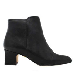 NOELLE 45 - Negro Regina Romero Zapato Bota Botin Tacon Bajo Para Dama En Piel