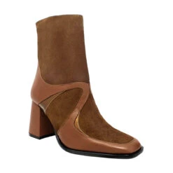 IRINA 75 - Tan Regina Romero Zapato Bota Botin Tacon Alto Para Dama En Piel -Ofertas Pasos Y Bolsos Tienda Regina Romero zapato bota botin plataforma tacon alto Irina 75 tan ante harol piel 2