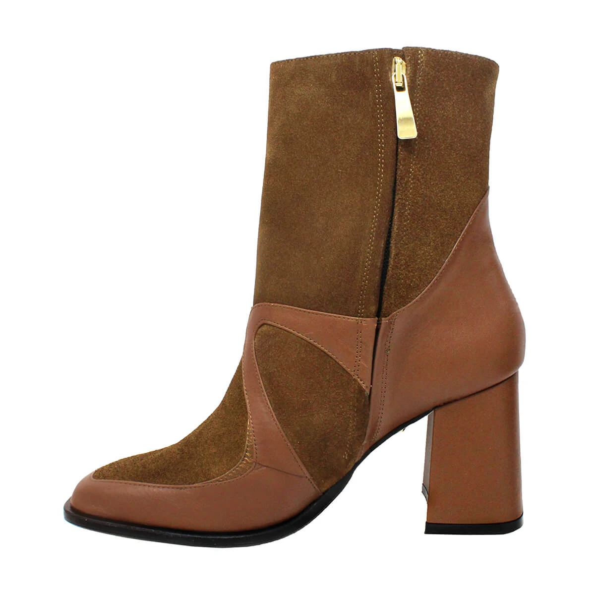 IRINA 75 - Tan Regina Romero Zapato Bota Botin Tacon Alto Para Dama En Piel - Imagen 5