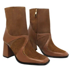 IRINA 75 - Tan Regina Romero Zapato Bota Botin Tacon Alto Para Dama En Piel -Ofertas Pasos Y Bolsos Tienda Regina Romero zapato bota botin plataforma tacon alto Irina 75 tan ante harol piel 6