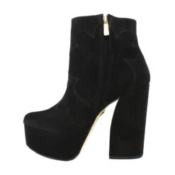 TELMA 135 - Gamuza Negro Regina Romero Zapato Bota Botin Plataforma Tacon Alto Para Dama En Piel -Ofertas Pasos Y Bolsos Tienda Regina Romero zapato bota botin plataforma tacon alto Telma 135 negro ante piel 3