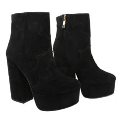 TELMA 135 - Gamuza Negro Regina Romero Zapato Bota Botin Plataforma Tacon Alto Para Dama En Piel -Ofertas Pasos Y Bolsos Tienda Regina Romero zapato bota botin plataforma tacon alto Telma 135 negro ante piel 6