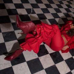 JIMENA 75 - Rojo Regina Romero Zapato Bota Botin Tacon Alto Para Dama En Piel -Ofertas Pasos Y Bolsos Tienda Regina Romero zapato bota botin tacon alto Jimena 75 rojo croco piel 7