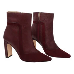 MIRIAM 75 - Vino Regina Romero Zapato Bota Botin Tacon Alto Para Dama En Piel -Ofertas Pasos Y Bolsos Tienda Regina Romero zapato bota botin tacon alto Miriam 75 vino ante piel 6