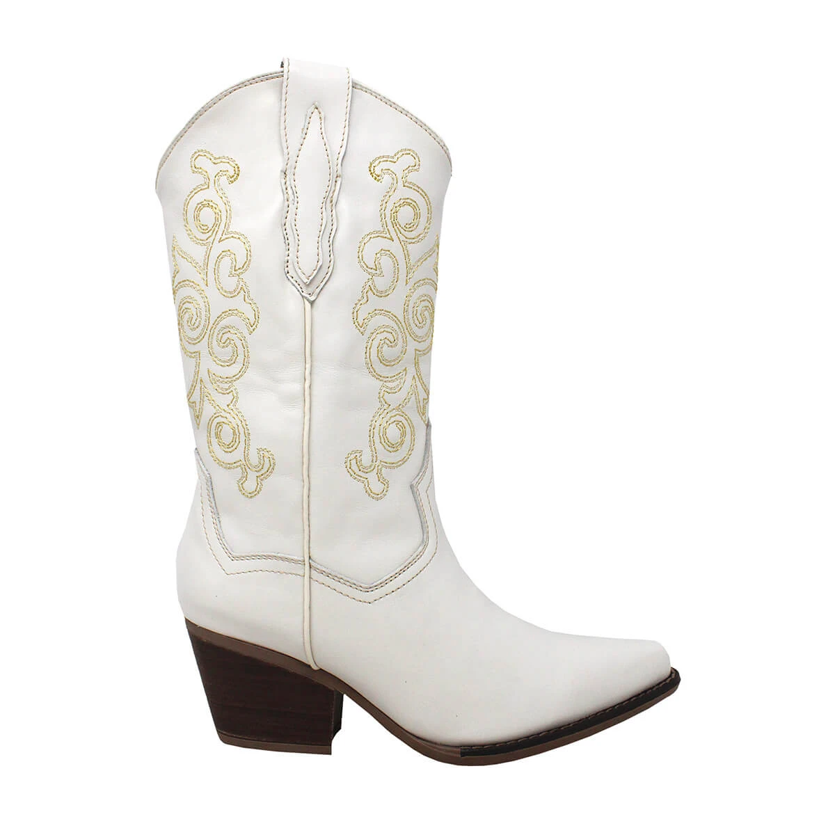 ANETTE 60 - Blanco Regina Romero Zapato Bota Botin Tacon Bajo Para Dama En Piel