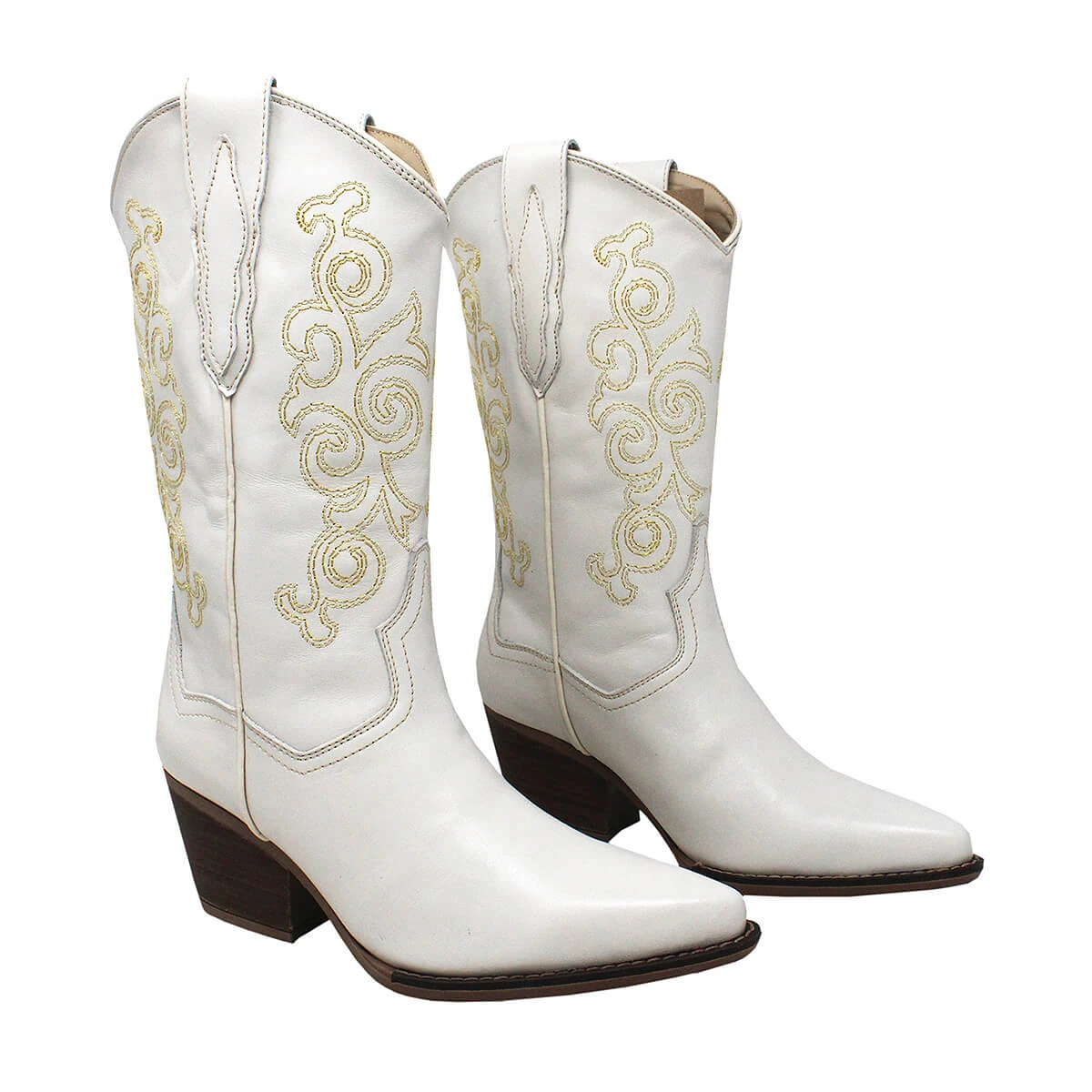 ANETTE 60 - Blanco Regina Romero Zapato Bota Botin Tacon Bajo Para Dama En Piel - Imagen 4