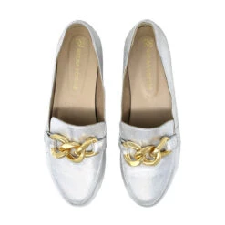 ALINE - Plata Regina Romero Zapato Mocasin De Piso Para Dama En Piel -Ofertas Pasos Y Bolsos Tienda Regina Romero zapato mocasin Aline piel plata 6