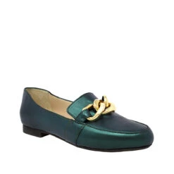 ALINE - Verde Obscuro Regina Romero Zapato Mocasin De Piso Para Dama En Piel -Ofertas Pasos Y Bolsos Tienda Regina Romero zapato mocasin Aline piel verde oscuro 2