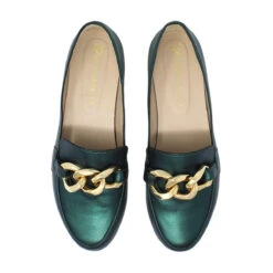 ALINE - Verde Obscuro Regina Romero Zapato Mocasin De Piso Para Dama En Piel -Ofertas Pasos Y Bolsos Tienda Regina Romero zapato mocasin Aline piel verde oscuro 6