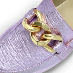 ALINE - Rosa Claro Regina Romero Zapato Mocasin De Piso Para Dama En Piel -Ofertas Pasos Y Bolsos Tienda Regina Romero zapato mocasin de piso Aline rosa metalico piel 7