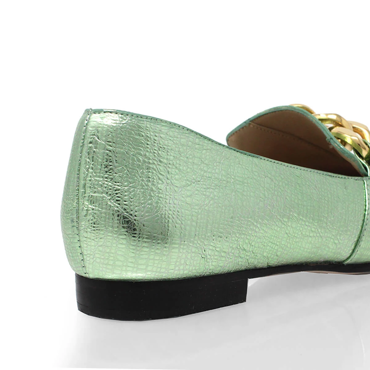 ALINE - Menta Regina Romero Zapato Mocasin De Piso Para Dama En Piel - Imagen 6