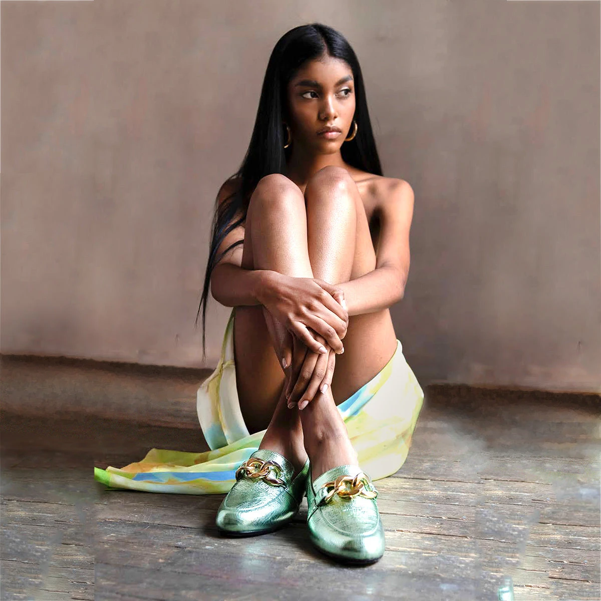 ALINE - Menta Regina Romero Zapato Mocasin De Piso Para Dama En Piel - Imagen 9