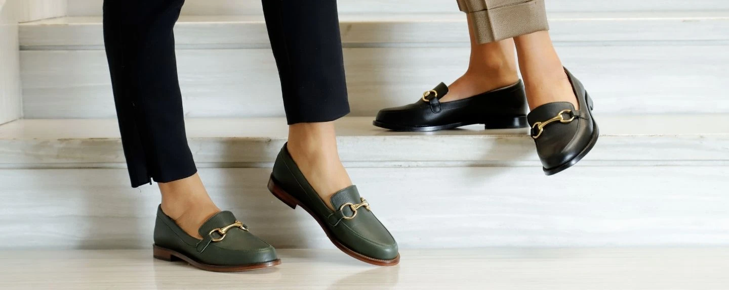 JUDY - Verde Botella Regina Romero Zapato Mocasin De Piso Para Dama En Piel - Imagen 7