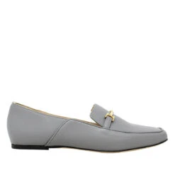 LUA - Gris Regina Romero Zapato Mocasin De Piso Para Dama En Piel