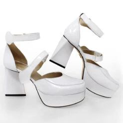 JETSON 95 - Charol Blanco Regina Romero Zapato Sandalia Plataforma Tacon Alto Para Dama En Piel -Ofertas Pasos Y Bolsos Tienda Regina Romero zapato plataforma Jetson blanco charol 7