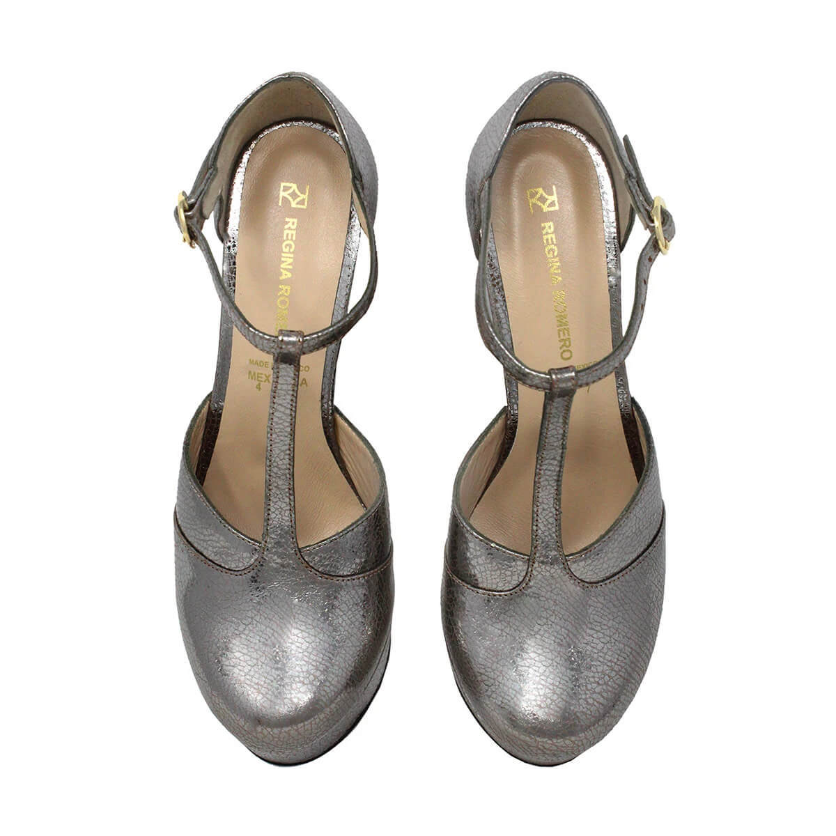 PENELOPE 135 - Antimonio Regina Romero Zapato Plataforma Tacon Alto Para Dama En Piel - Imagen 4