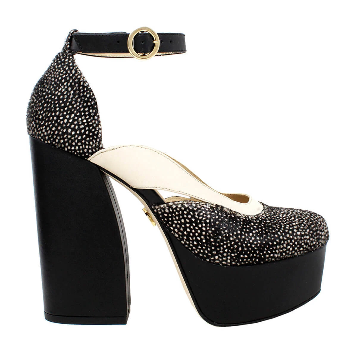 DESIRE 135 - Negro Regina Romero Zapato Plataforma Tacon Alto Para Dama En Piel