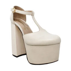 MON 150 - Latte Regina Romero Zapato Plataforma Tacon Alto Para Dama En Piel -Ofertas Pasos Y Bolsos Tienda Regina Romero zapato plataforma tacon alto Mon 150 latte piel 2