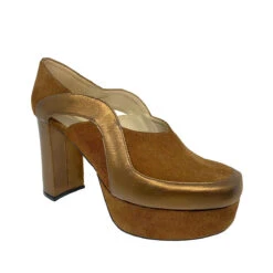 NATALIA 95 - Tan Regina Romero Zapato Plataforma Tacon Alto Para Dama En Piel -Ofertas Pasos Y Bolsos Tienda Regina Romero zapato plataforma tacon alto Natalia 95 tan piel 2