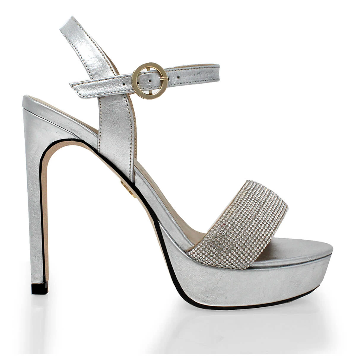 MICHELLE 125 - Plata Regina Romero Zapato Sandalia Plataforma Tacon Alto Para Dama En Piel