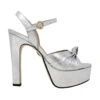 ALEXA 135 - Plata Regina Romero Zapato Sandalia Plataforma Tacon Alto Para Dama En Piel