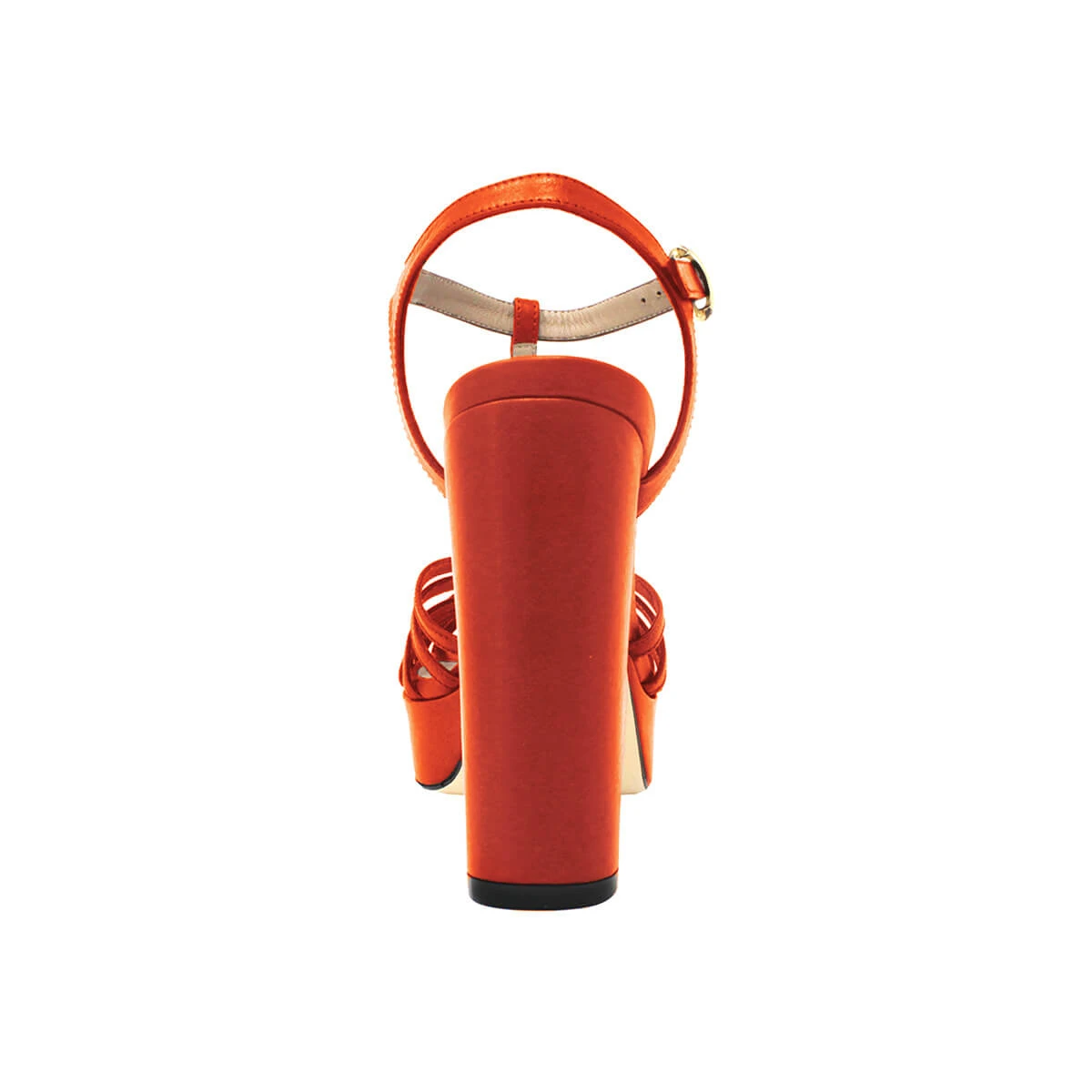 HELENA 120 - Naranja Regina Romero Zapato Sandalia Plataforma Tacon Alto Para Dama En Piel - Imagen 5