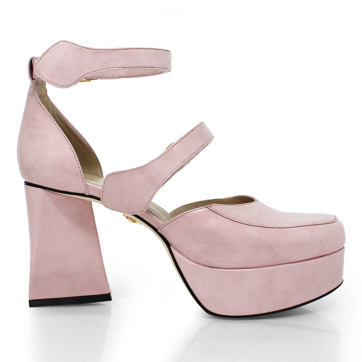 JETSON 95 - Charol Rosa Claro Regina Romero Zapato Sandalia Plataforma Tacon Alto Para Dama En Piel