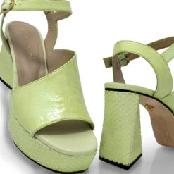 KIANA 95 - Charol Verde Claro Regina Romero Zapato Sandalia Plataforma Tacon Alto Para Dama En Piel -Ofertas Pasos Y Bolsos Tienda Regina Romero zapato sandalia plataforma tacon alto Kiana 95 verde claro snake piel 7