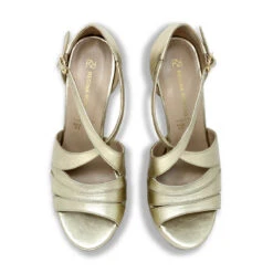 MAGDALENA 130 - Oro Ingles Regina Romero Zapato Sandalia Plataforma Tacon Alto Para Dama En Piel -Ofertas Pasos Y Bolsos Tienda Regina Romero zapato sandalia plataforma tacon alto Magdalena 135 oro ingles piel 6
