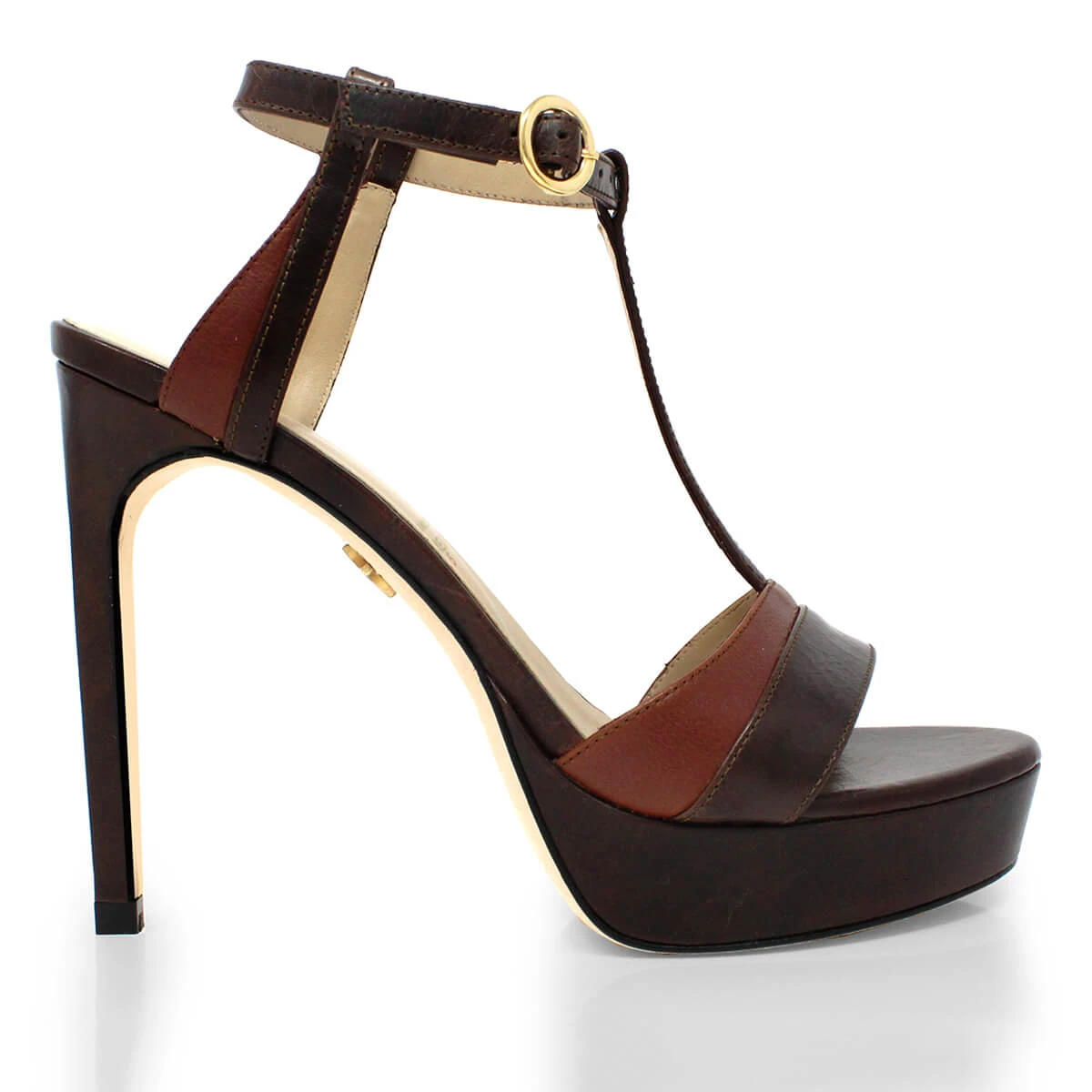 PITA 125 - Cafe Regina Romero Zapato Sandalia Plataforma Tacon Alto Para Dama En Piel