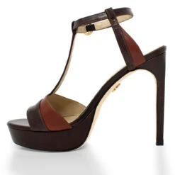 PITA 125 - Cafe Regina Romero Zapato Sandalia Plataforma Tacon Alto Para Dama En Piel -Ofertas Pasos Y Bolsos Tienda Regina Romero zapato sandalia plataforma tacon alto Pita 125 cafe ante piel 3