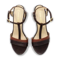 PITA 125 - Cafe Regina Romero Zapato Sandalia Plataforma Tacon Alto Para Dama En Piel -Ofertas Pasos Y Bolsos Tienda Regina Romero zapato sandalia plataforma tacon alto Pita 125 cafe ante piel 6