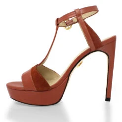 PITA 125 - Terracota Regina Romero Zapato Sandalia Plataforma Tacon Alto Para Dama En Piel -Ofertas Pasos Y Bolsos Tienda Regina Romero zapato sandalia plataforma tacon alto Pita 125 terracota ante piel 3