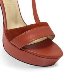 PITA 125 - Terracota Regina Romero Zapato Sandalia Plataforma Tacon Alto Para Dama En Piel -Ofertas Pasos Y Bolsos Tienda Regina Romero zapato sandalia plataforma tacon alto Pita 125 terracota ante piel 5
