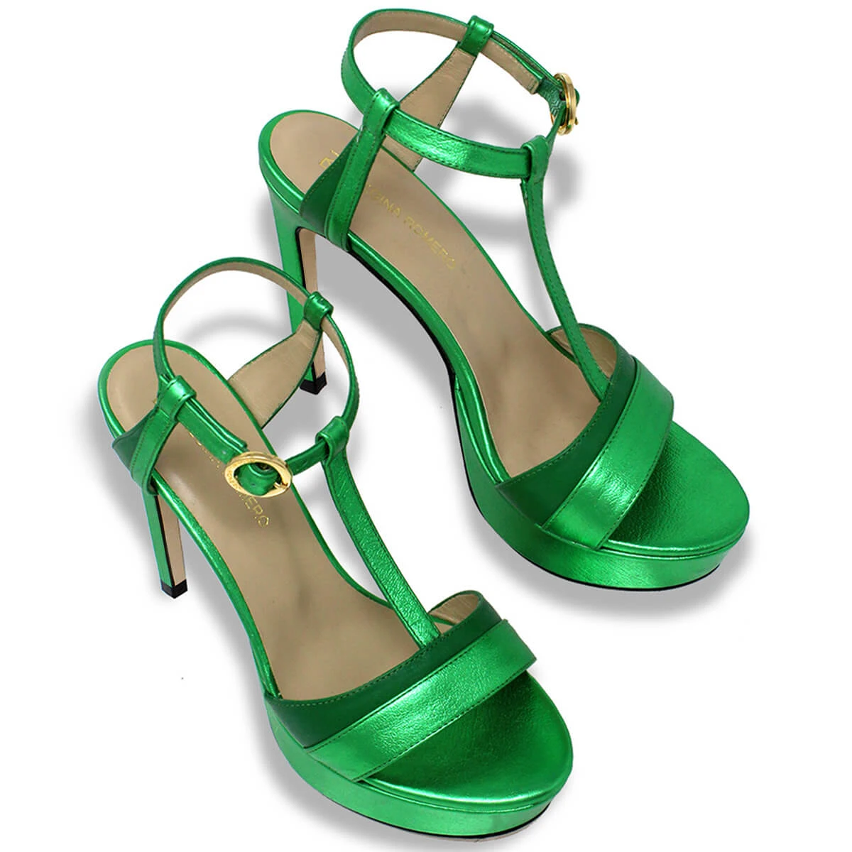 PITA 125 - Verde Regina Romero Zapato Sandalia Plataforma Tacon Alto Para Dama En Piel - Imagen 7