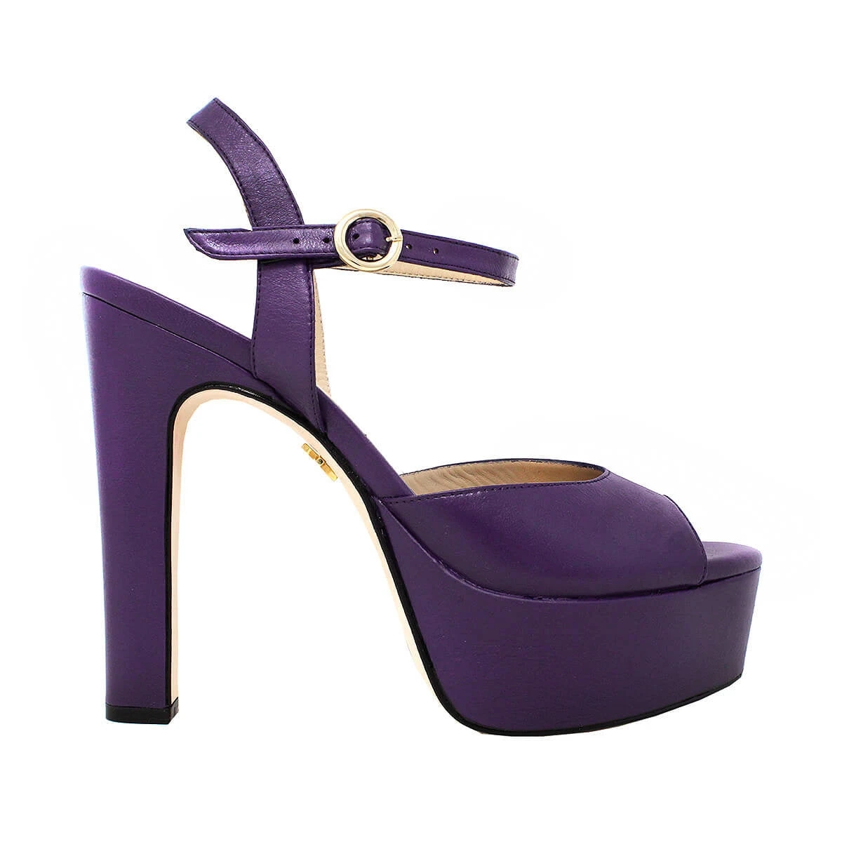 SABRINA 135 - Morado Regina Romero Zapato Sandalia Plataforma Tacon Alto Para Dama En Piel