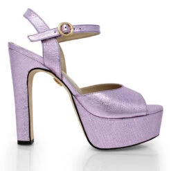 SABRINA 135 - Rosa Claro Regina Romero Zapato Sandalia Plataforma Tacon Alto Para Dama En Piel