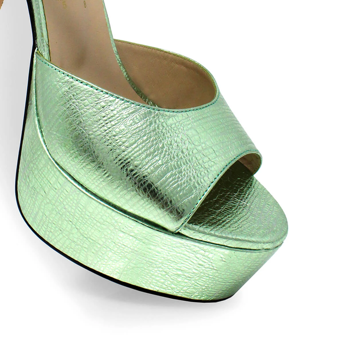 SABRINA 135 - Menta Regina Romero Zapato Sandalia Plataforma Tacon Alto Para Dama En Piel - Imagen 6